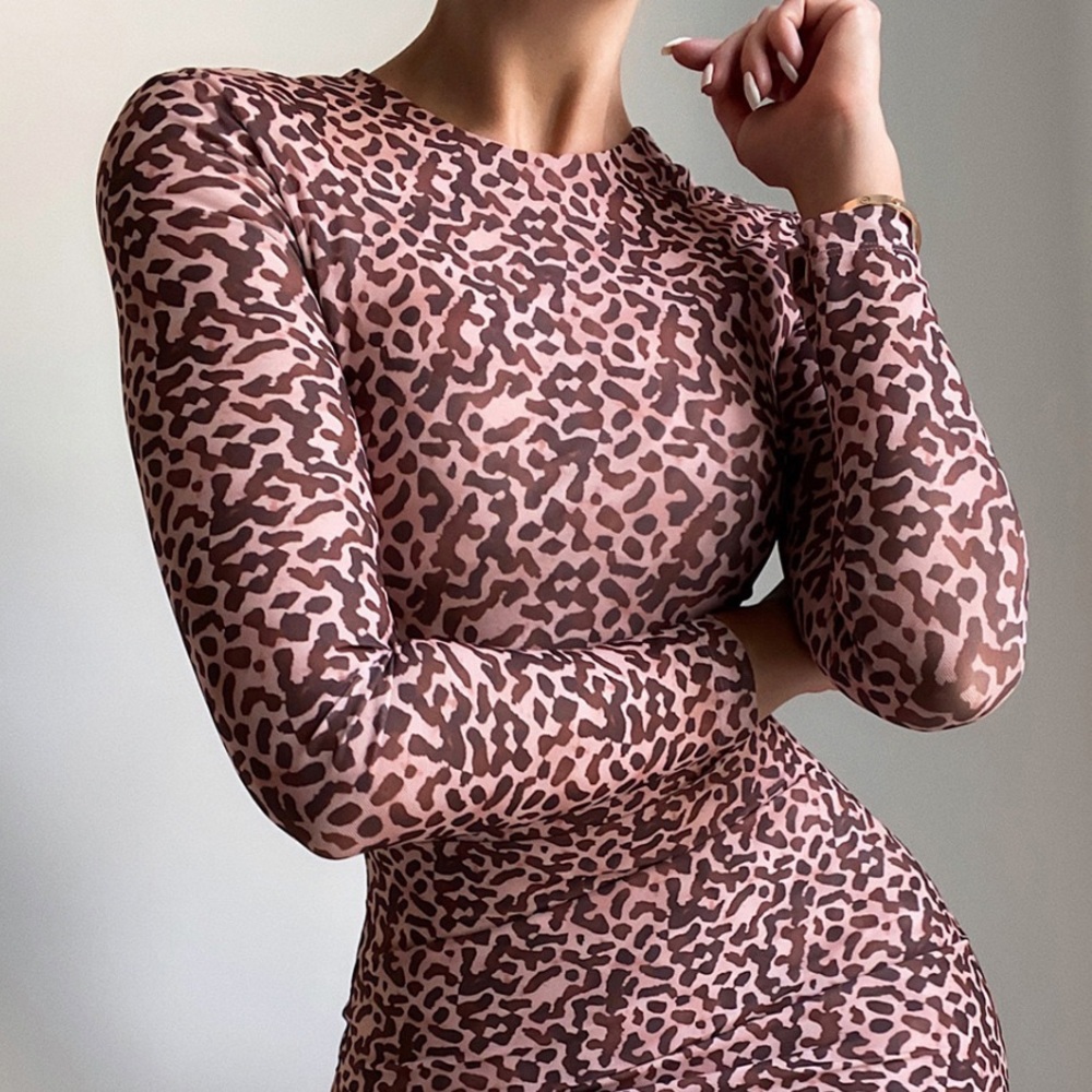 House of CB animal style print Bodycon midi dress - Picture 3 of 10